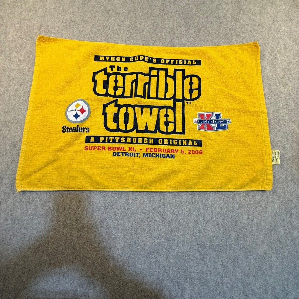 Pittsburgh Steelers Terrible Towel Super Bowl XL 2006 Myron Cope Official Yellow